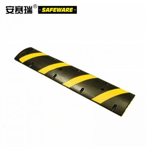 SAFEWARE 安赛瑞 斜纹反光橡胶减速带 122×30×5cm 黄/黑 橡胶材质 含安装配件