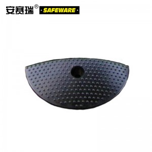 SAFEWARE 安赛瑞 斜纹反光橡胶减速带端头（2个装）15×30×5cm 黑色 橡胶材质 含安装配件