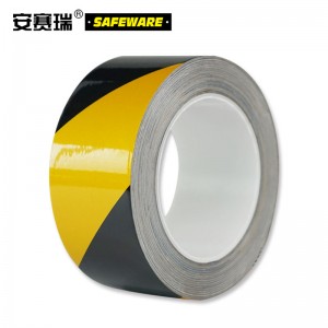 SAFEWARE 安赛瑞 反光警示胶带（黄/黑）5cm×22m 工程级反光膜