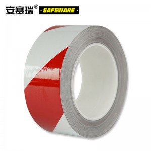 SAFEWARE 安赛瑞 反光警示胶带（红/白）10cm×22m 工程级反光膜