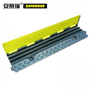 SAFEWARE 安赛瑞 重型3槽线缆保护带 90×50×7.5cm 线槽宽65mm 塑胶材质 黄/黑