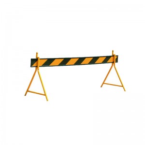 SAFEWARE 安赛瑞 警示路障 金属支架高1m ABS警示栏0.2×2.5m 黄黑反光