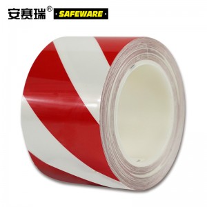 SAFEWARE 安赛瑞 耐磨型划线胶带（红/白）7.5cm×22m PET基材