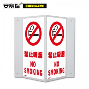 SAFEWARE 安赛瑞 自发光V型标识（禁止吸烟）单面15×30cm 自发光板
