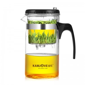 金灶（KAMJOVE） TP-200大容量玻璃杯 玻璃泡茶壶 按压式茶壶 飘逸杯花茶壶泡茶杯耐热玻璃水壶1000ml