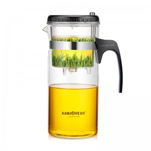 金灶（KAMJOVE) 1200ML大容量茶壶茶具 耐热玻璃按压式飘逸杯冲泡器 花茶过滤壶绿茶杯TP-300