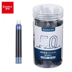 齐心(Comix)钢笔墨囊 换囊式钢笔墨水 墨胆 大包装50支装 墨蓝  R010-50