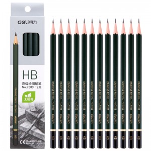 得力(deli)安全石墨铅芯素描绘图HB铅笔学生铅笔 12支/盒7083