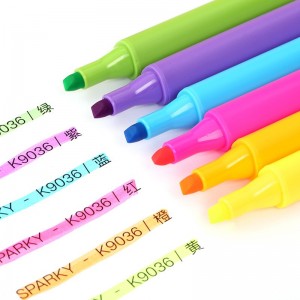 齐心(Comix)6色荧光笔醒目重点标记笔水性记号笔 6支/盒  K9036