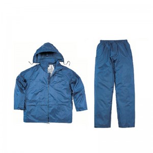 代尔塔（Deltaplus）407003 EN400雨衣雨裤分体式带帽 套装 防风防水防雪 户外定做工作服 藏青色 L