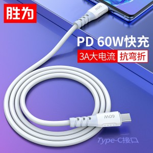 胜为（shengwei）Type-C数据线 PD60W快充数据线 适用苹果MacBook华为mate30小米手机充电线1米 ZLC-1011H