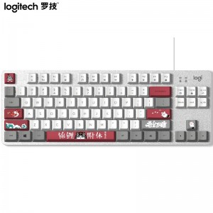罗技（Logitech）K835机械键盘 有线键盘 游戏办公键盘 84键 白色 TTC轴 红轴-吾皇万睡系列
