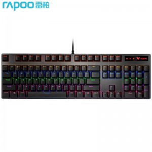 雷柏（Rapoo） V500PRO 机械键盘 有线键盘 游戏键盘 104键混光键盘 吃鸡键盘 电脑键盘 黑色 黑轴