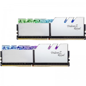芝奇（G.SKILL）32GB(16G×2)套装 DDR4 3200频率 台式机内存条 皇家戟RGB灯条/(花耀银)
